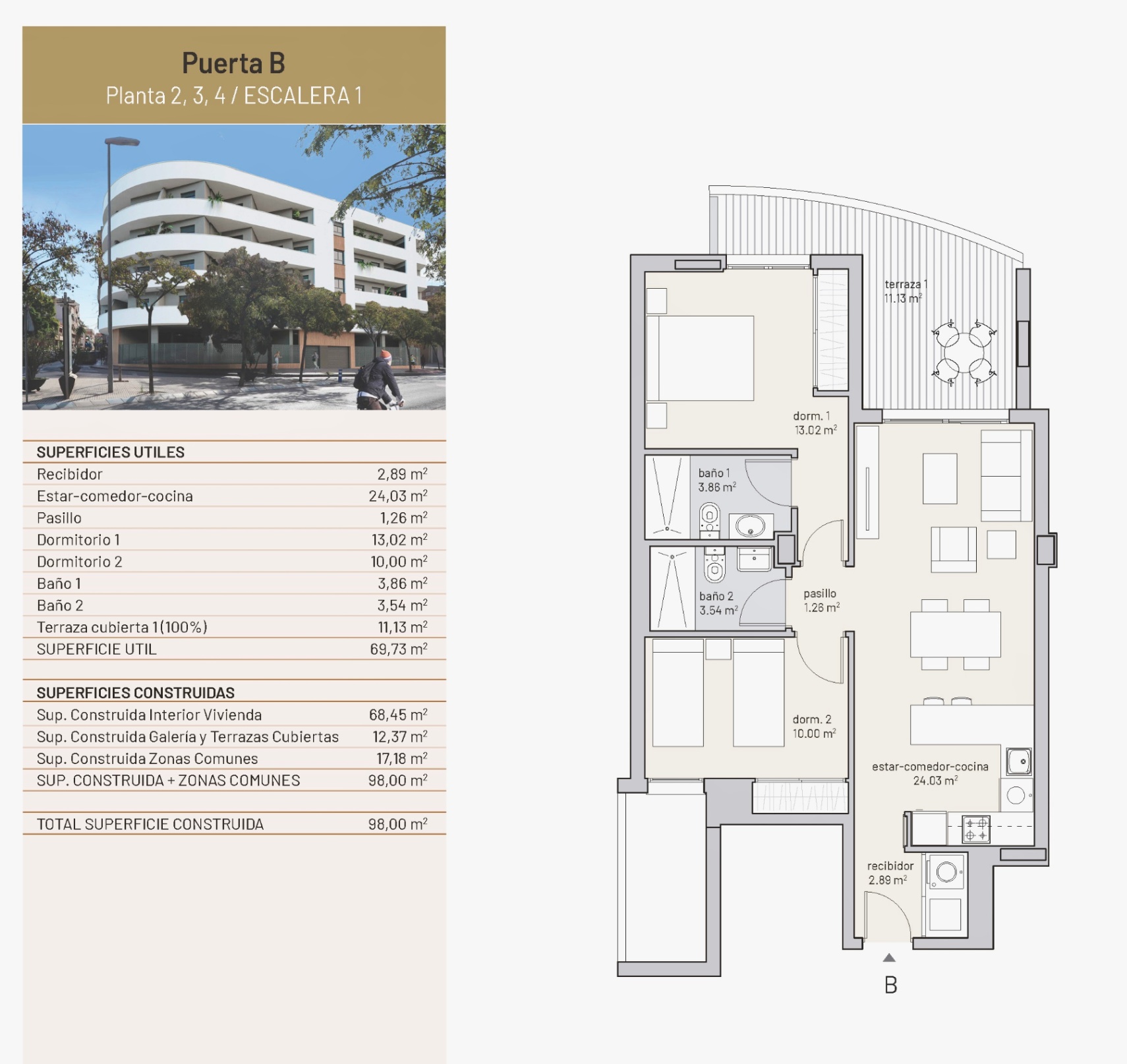 Appartement à vendre à Sant Joan d'Alacant avec 2 chambres