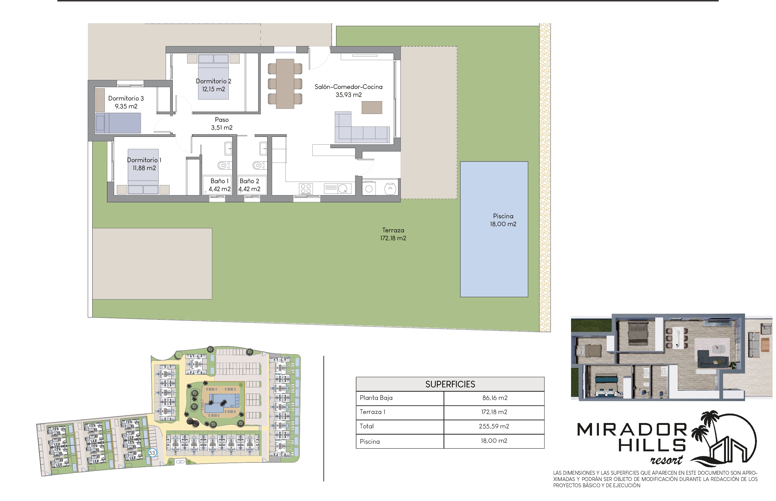 Bungalow en venta en Finestrat con 3 habitaciones y piscina privada
